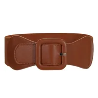 Elegant Solid Color Pu Leather Elastic Band Women's Corset Belts main image 5