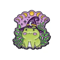 Cartoon Style Cute Animal Cartoon Frog Alloy Stamping Stoving Varnish Plating Unisex Cartoon Pinback Badge Brooches Collar Pin sku image 121