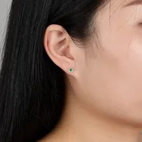 1 Pair Simple Style Sunflower Plating Inlay Sterling Silver Zircon 18k Gold Plated Ear Studs main image 2
