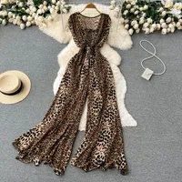 Women's Party Street Sexy Leopard Full Length Jumpsuits main image 5