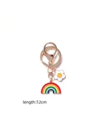 Cute Rainbow Poached Egg Alloy Bag Pendant Keychain main image 5