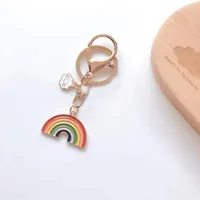 Cute Rainbow Poached Egg Alloy Bag Pendant Keychain main image 6
