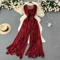 Women's Party Street Sexy Leopard Full Length Jumpsuits main image 1