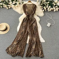 Women's Party Street Sexy Leopard Full Length Jumpsuits main image 2
