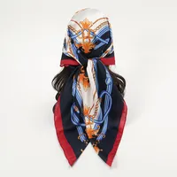 Women's Ethnic Style Sweet Color Block Satin Printing Scarf main image 2