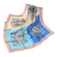 Women's Ethnic Style Sweet Color Block Satin Printing Scarf main image 3