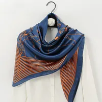 Women's Ethnic Style Sweet Color Block Satin Printing Scarf sku image 24