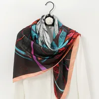 Women's Ethnic Style Sweet Color Block Satin Printing Scarf sku image 26