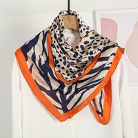 Women's Ethnic Style Sweet Color Block Satin Printing Scarf sku image 22