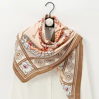 Women's Ethnic Style Sweet Color Block Satin Printing Scarf sku image 10
