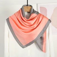 Women's Ethnic Style Sweet Color Block Satin Printing Scarf sku image 15