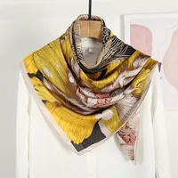 Women's Ethnic Style Sweet Color Block Satin Printing Scarf sku image 2