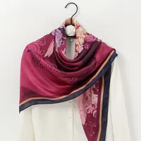 Women's Ethnic Style Sweet Color Block Satin Printing Scarf sku image 23