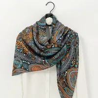 Women's Ethnic Style Sweet Color Block Satin Printing Scarf sku image 27