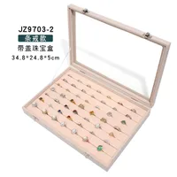 Simple Style Solid Color Wood Metal Button Jewelry Boxes sku image 3