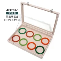 Simple Style Solid Color Wood Metal Button Jewelry Boxes sku image 1