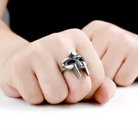 Retro Punk Mask Alloy Plating Silver Plated Men's Rings main image 2