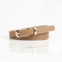 Sweet Simple Style Solid Color Pu Leather Alloy Women's Leather Belts sku image 1