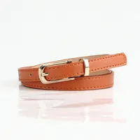 Sweet Simple Style Solid Color Pu Leather Alloy Women's Leather Belts sku image 2