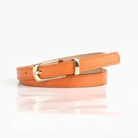 Sweet Simple Style Solid Color Pu Leather Alloy Women's Leather Belts sku image 7