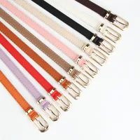 Sweet Simple Style Solid Color Pu Leather Alloy Women's Leather Belts main image 3