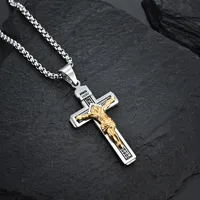 Punk Streetwear Cross Stainless Steel Alloy Gold Plated Silver Plated Men's Pendant Necklace main image 2