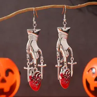 1 Pair Exaggerated Funny Heart Gesture Enamel Alloy Drop Earrings main image 1