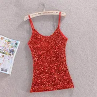 Women's Camisole Tank Tops Sequins Simple Style Solid Color sku image 6