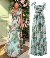 Women's Swing Dress Elegant Pastoral Printing Sleeveless Flower Maxi Long Dress Party Date main image 4
