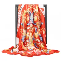 Women's Elegant Retro Printing Polyester Silk Scarf main image 2
