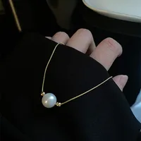 304 Stainless Steel 18K Gold Plated Simple Style Plating Solid Color Necklace main image 3
