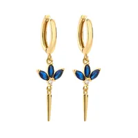 1 Pair Sweet Geometric Plating Inlay Copper Zircon 18k Gold Plated Earrings main image 5
