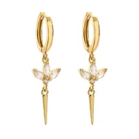 1 Pair Sweet Geometric Plating Inlay Copper Zircon 18k Gold Plated Earrings sku image 3