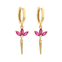 1 Pair Sweet Geometric Plating Inlay Copper Zircon 18k Gold Plated Earrings main image 4