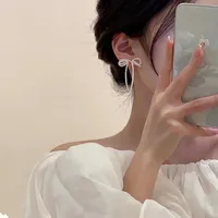 1 Pair Elegant Sweet Flower Bow Knot Imitation Pearl Drop Earrings Ear Studs sku image 12