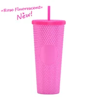 Double-layer Plastic Straw Cup Large Capacity Creative 710ml Cup Portable Cup sku image 68