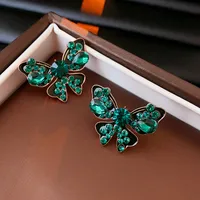 1 Pair Elegant Retro Geometric Alloy Tiger Eye Rhinestones Ear Studs sku image 16