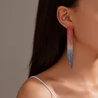 Fashion Flash Tassel Diamond Earrings Wholesale Nihaowholesale main image 2