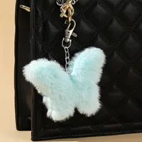 Cute Butterfly Imitation Fur Unisex Bag Pendant Keychain main image 4