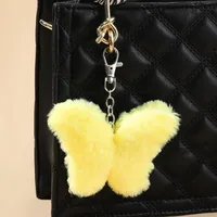 Cute Butterfly Imitation Fur Unisex Bag Pendant Keychain main image 1