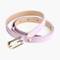 Cute Sweet Simple Style Solid Color Pu Leather Alloy Plating Women's Leather Belts main image 3