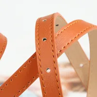 Cute Sweet Simple Style Solid Color Pu Leather Alloy Plating Women's Leather Belts main image 4