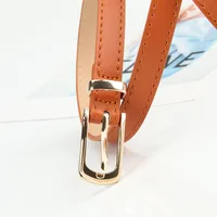 Cute Sweet Simple Style Solid Color Pu Leather Alloy Plating Women's Leather Belts main image 5
