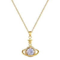 Artificial Gemstones Titanium Steel Copper IG Style Inlay Star Planet Artificial Gemstones Pendant Necklace main image 3