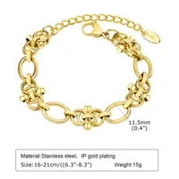 IG Style Geometric 201 Stainless Steel 18K Gold Plated Paperclip Chain Bracelets In Bulk sku image 6