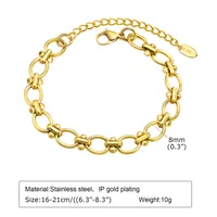 IG Style Geometric 201 Stainless Steel 18K Gold Plated Paperclip Chain Bracelets In Bulk sku image 5