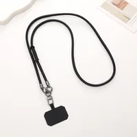 Simple Style Solid Color Pu Leather Knitting Chain Mobile Phone Chain main image 3