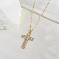 Streetwear Cross Alloy Plating Inlay Zircon Women's Pendant Necklace main image 2