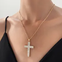 Streetwear Cross Alloy Plating Inlay Zircon Women's Pendant Necklace main image 4