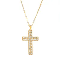 Streetwear Cross Alloy Plating Inlay Zircon Women's Pendant Necklace main image 3